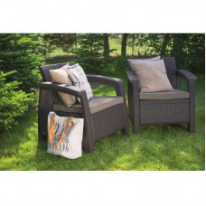 KETER. Set doua fotolii de gradina graphite Corfu..